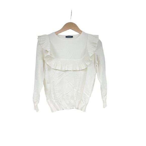 Max & Co Cream Lightweight Soft Ruffle Sweater Womens Small? - Picture 1 of 5